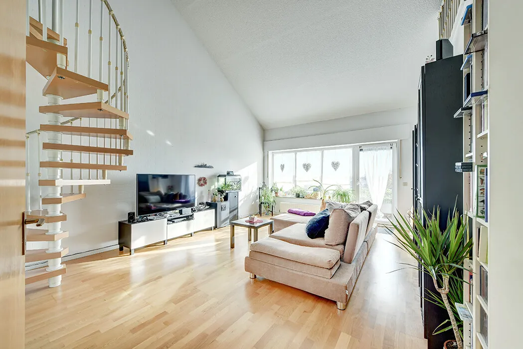 Maisonette apartment above the rooftops of Rheinhausen