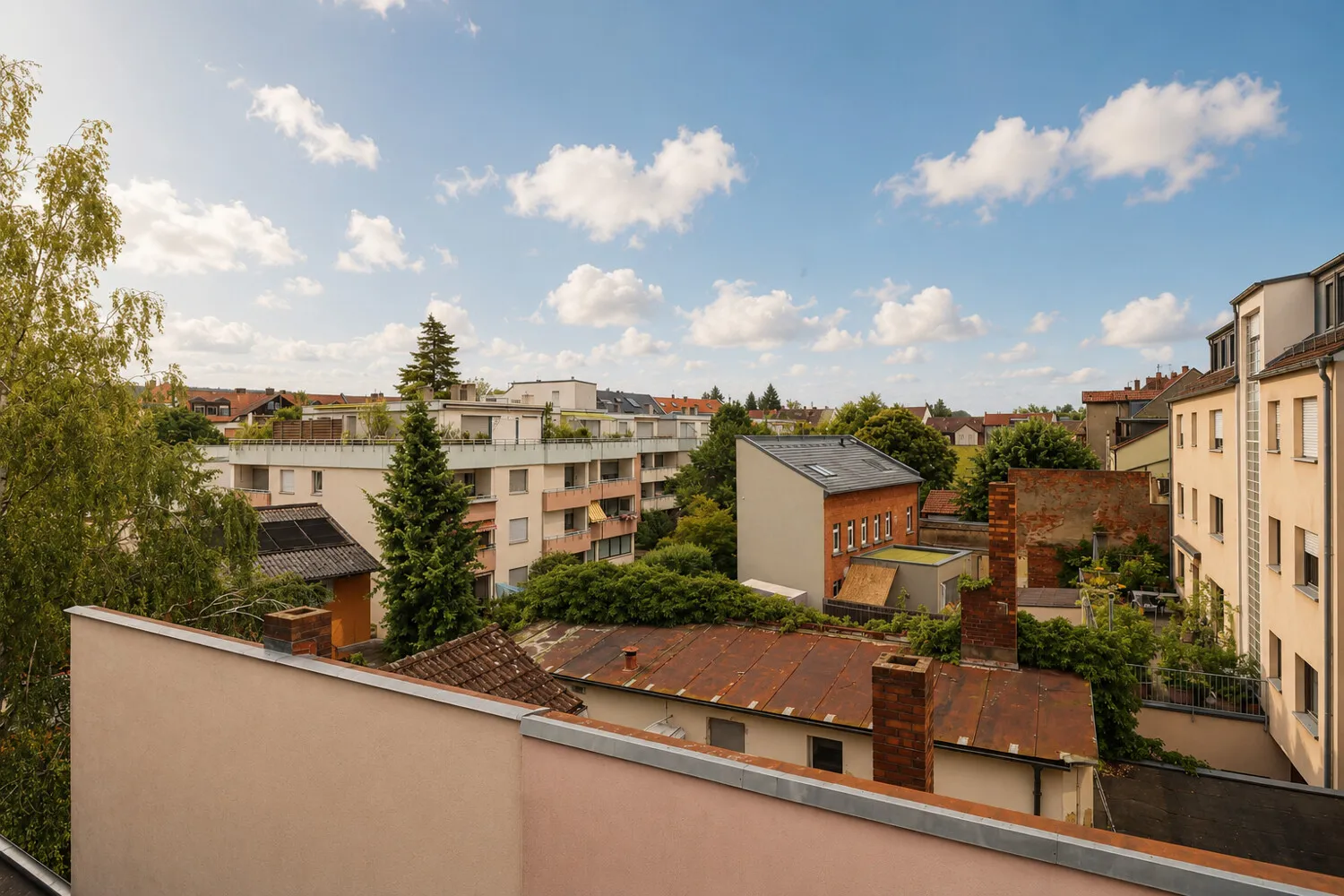 Ausblick auf Dächer von Erlangen
