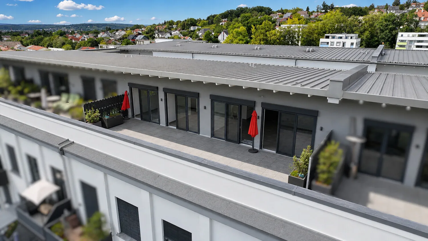 Blick auf die Dachterrasse