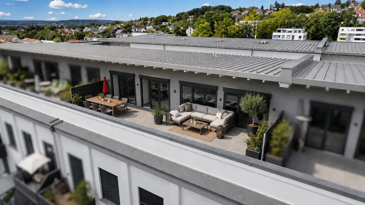 KI-Visualisierung Blick auf die Dachterrasse