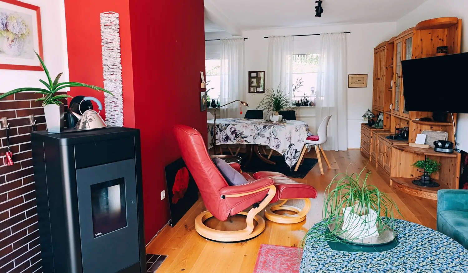 Wohnzimmer mit Pelletofen