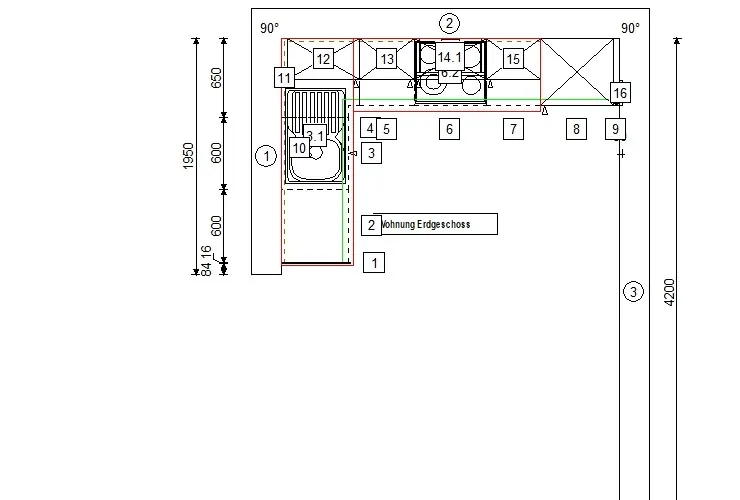 Küchengrundriss Erdgeschoss