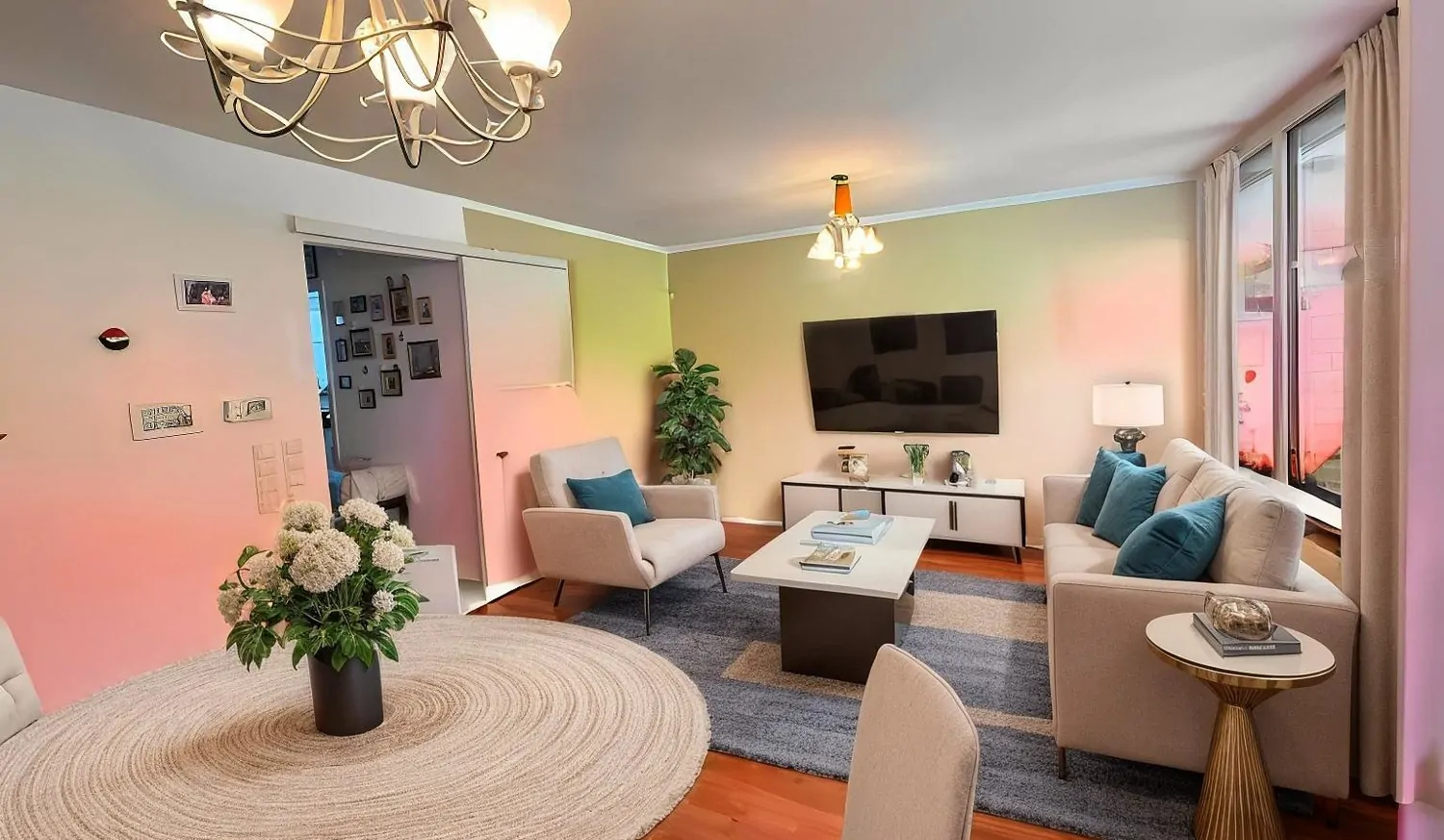 Wohnbeispiel Wohnzimmer (KI)