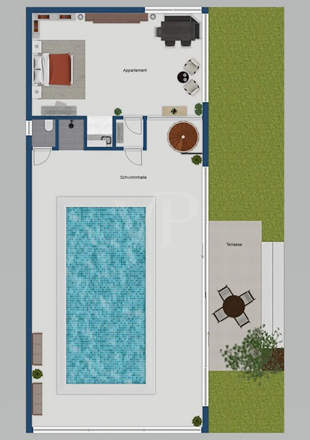 Grundriss Poolhaus EG