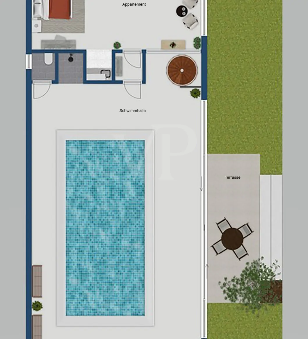 Grundriss Poolhaus EG