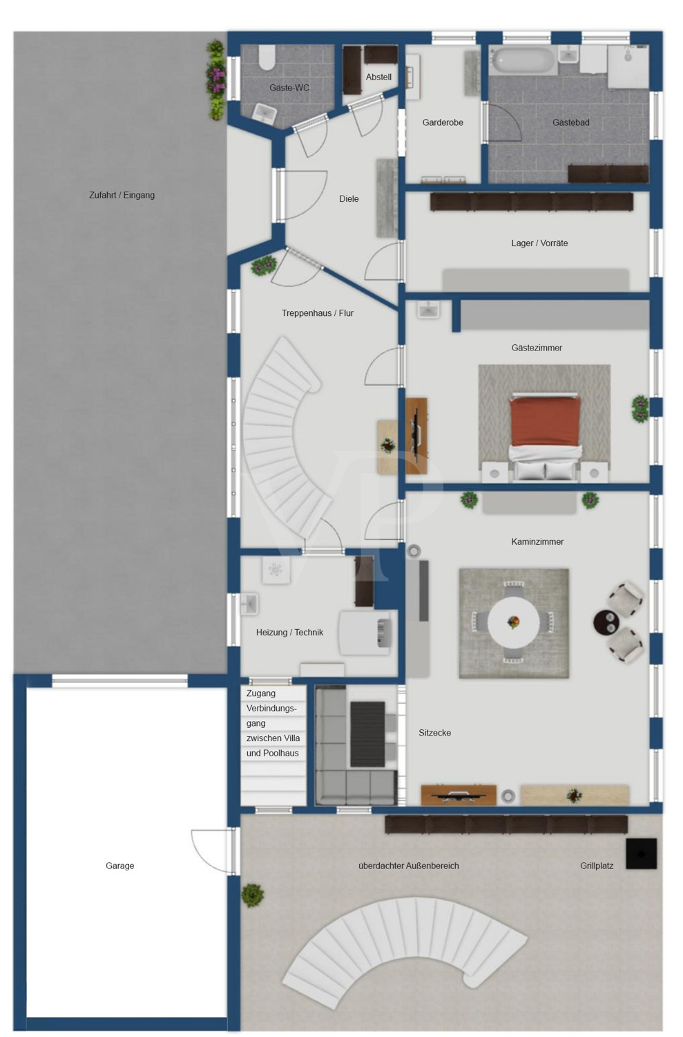 Grundriss Villa EG