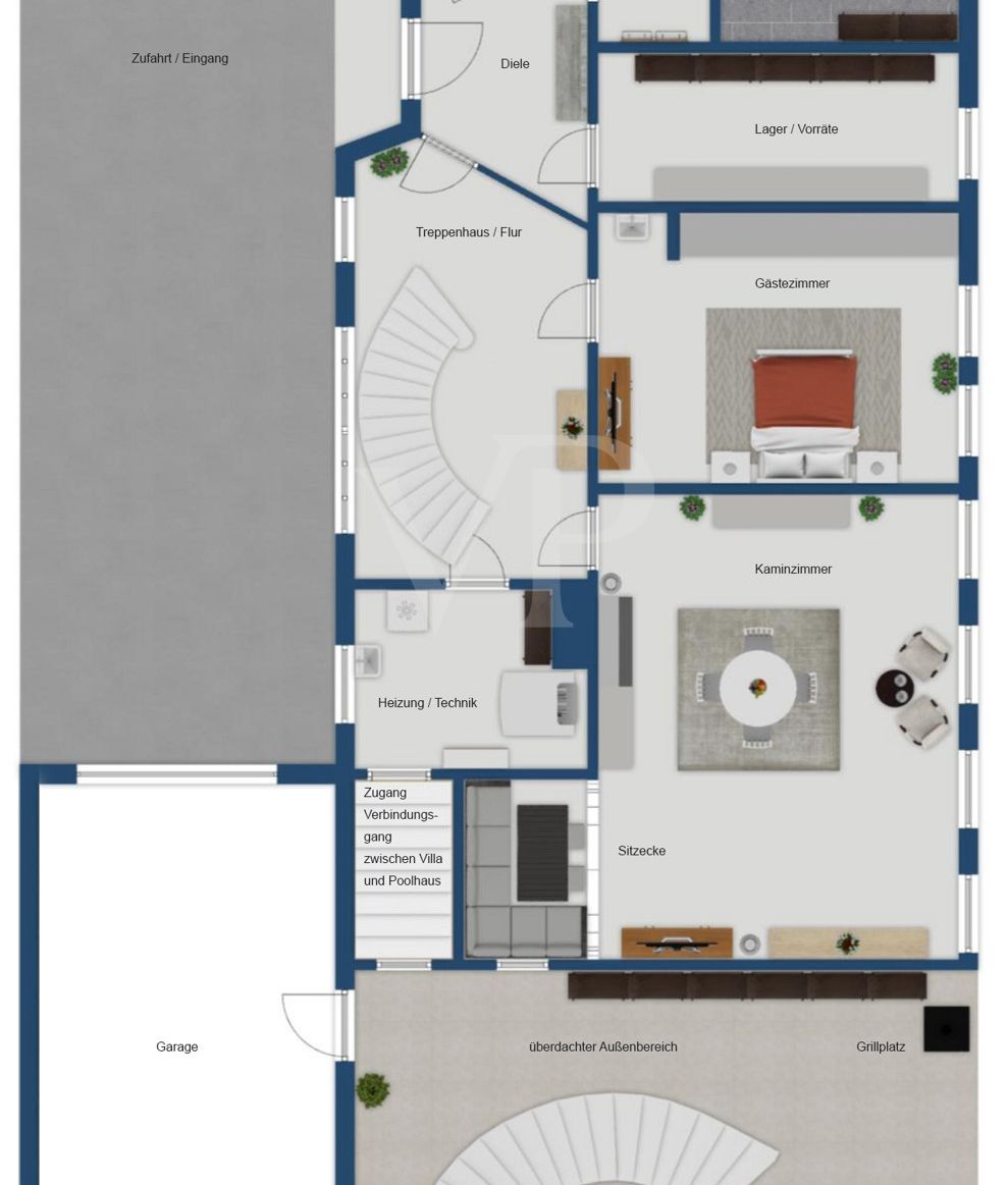 Grundriss Villa EG