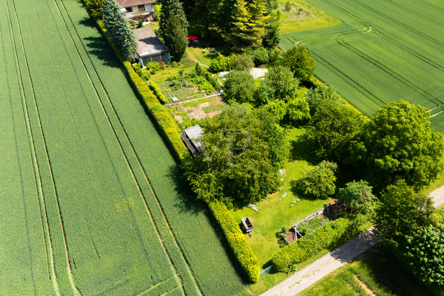 Luftansicht unbebautes Teilgrundstück