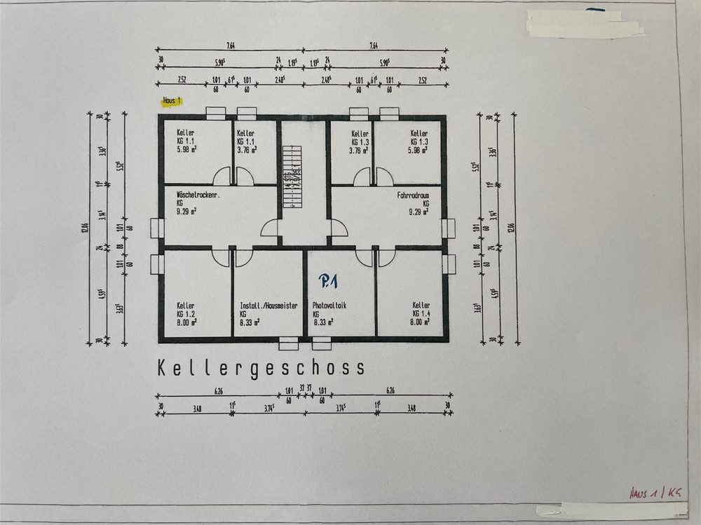 Kellergeschoss Haus Nr. 20