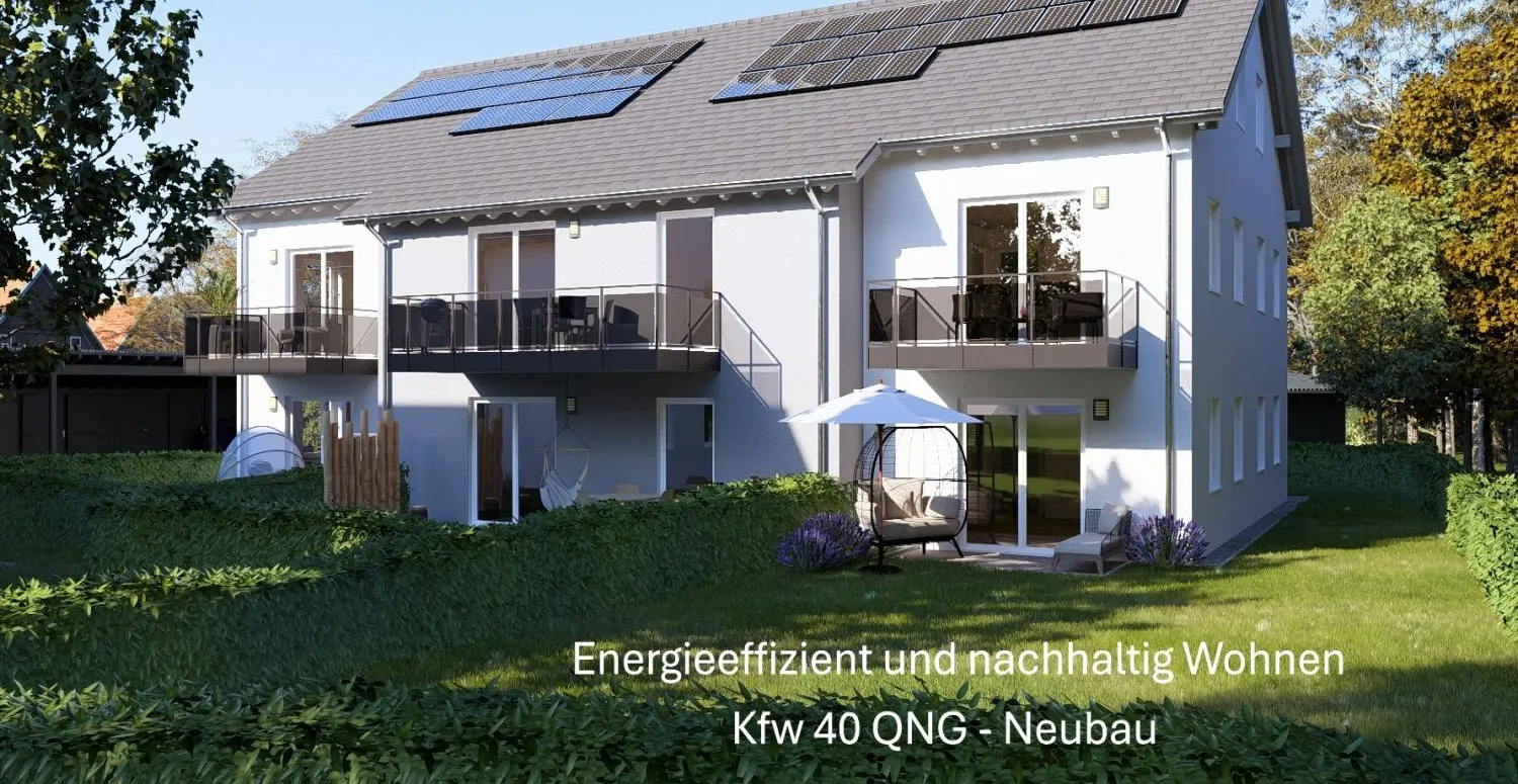 Nachhaltige und energieeffiziente 2-Zimmer Neubauwohnung mit gehobener Ausstattung, Balkon und 2 Carportstellplätzen