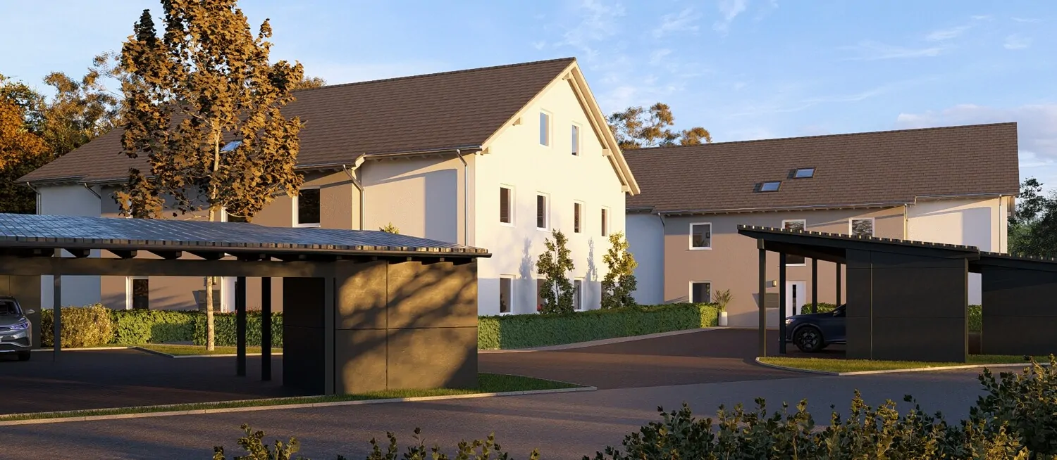 Nachhaltige und energieeffiziente 3-Zimmer Neubauwohnung mit gehobener Ausstattung, Garten und 2 Carportstellplätzen