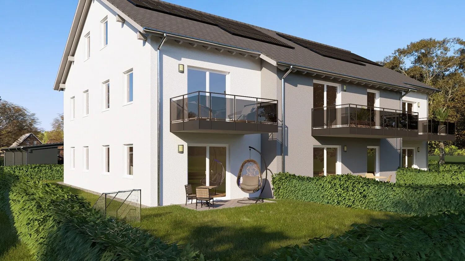 Nachhaltige und energieeffiziente 2-Zimmer Neubauwohnung mit gehobener Ausstattung, Garten und 2 Carportstellplätzen