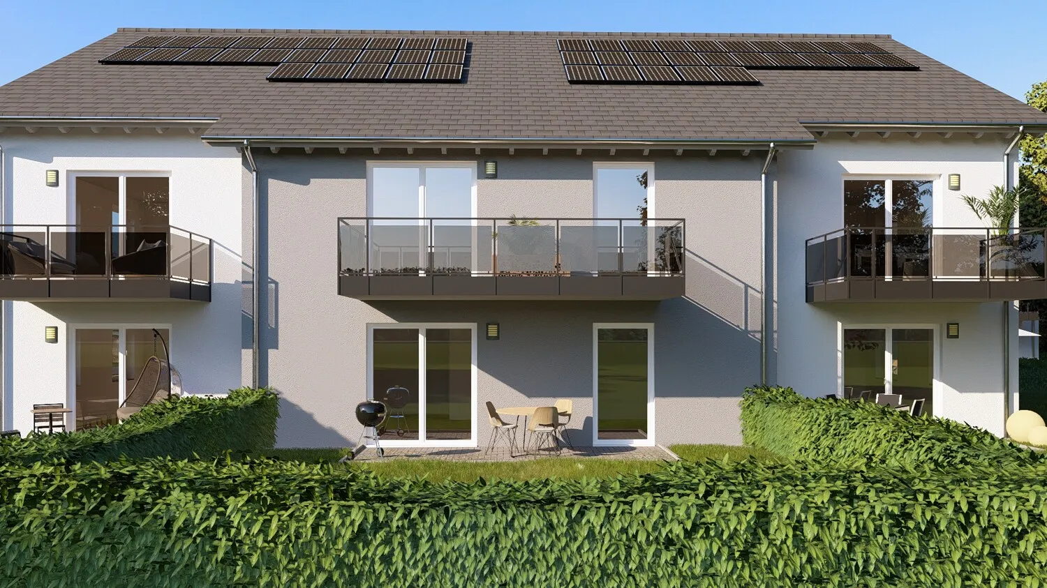 Nachhaltige und energieeffiziente 2-Zimmer Neubauwohnung mit gehobener Ausstattung, Garten und 2 Carportstellplätzen