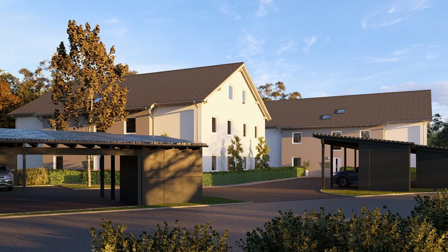 Nachhaltige und energieeffiziente 3-Zimmer Neubauwohnung mit gehobener Ausstattung, Balkon und 2 Carportstellplätzen