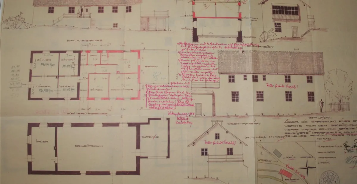 Grundrisse und Ansichten