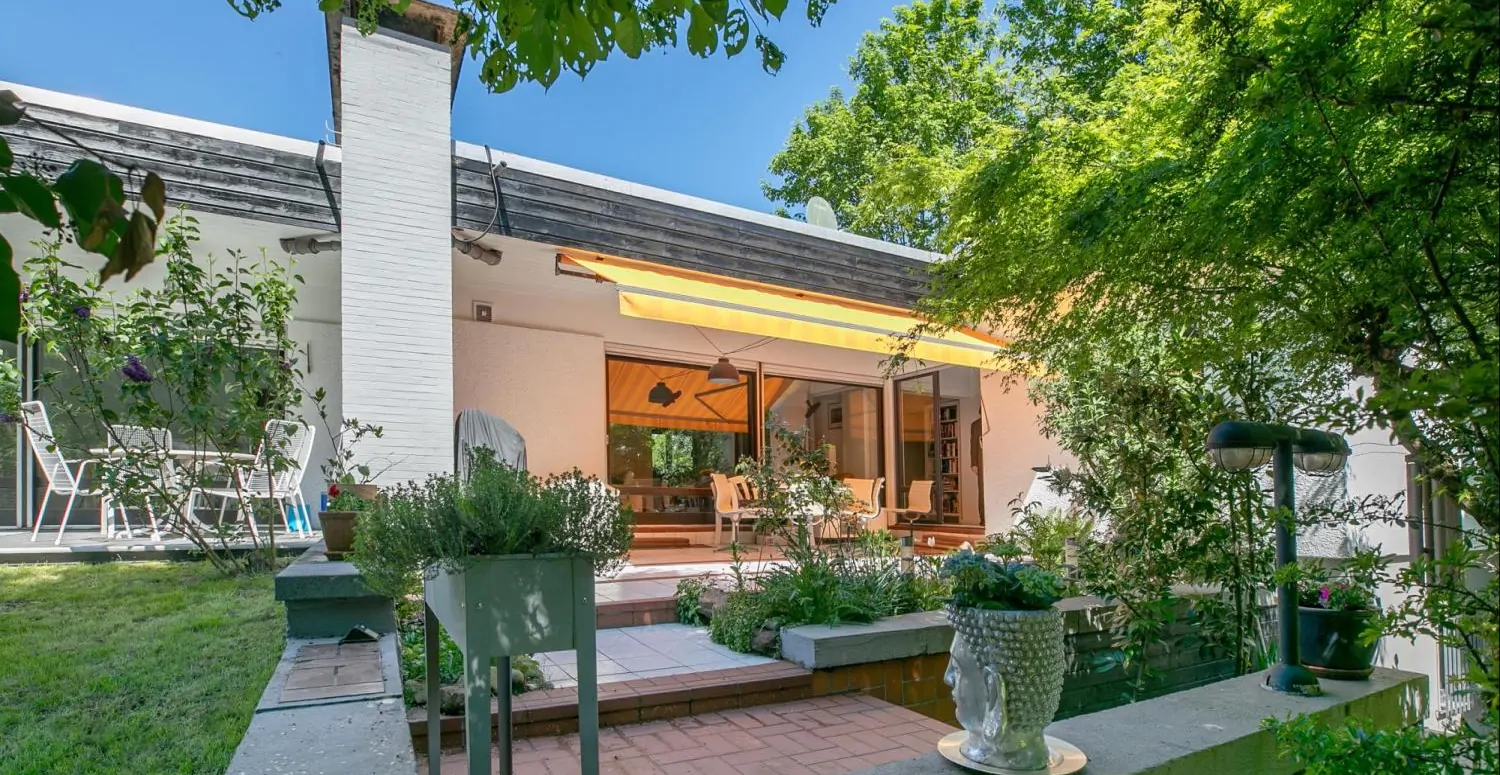 Sonnengarten-Bungalow, kernsaniert, smart home, Luft-Wärme-Pumpe, zentrale Rhein-Main-Lage, naturnah