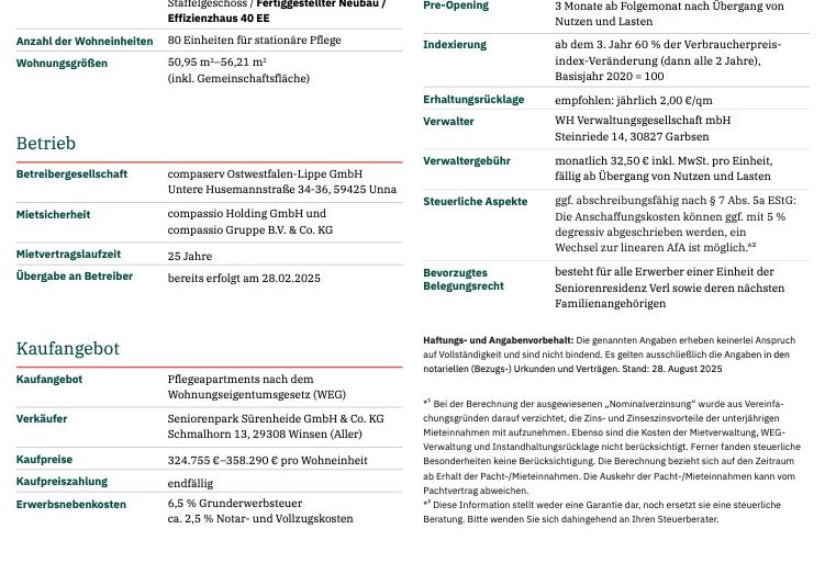 Allgemeine Infos zum Objekt