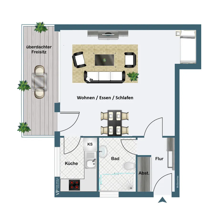 Gestaltungsvorschlag mit Schlafnische