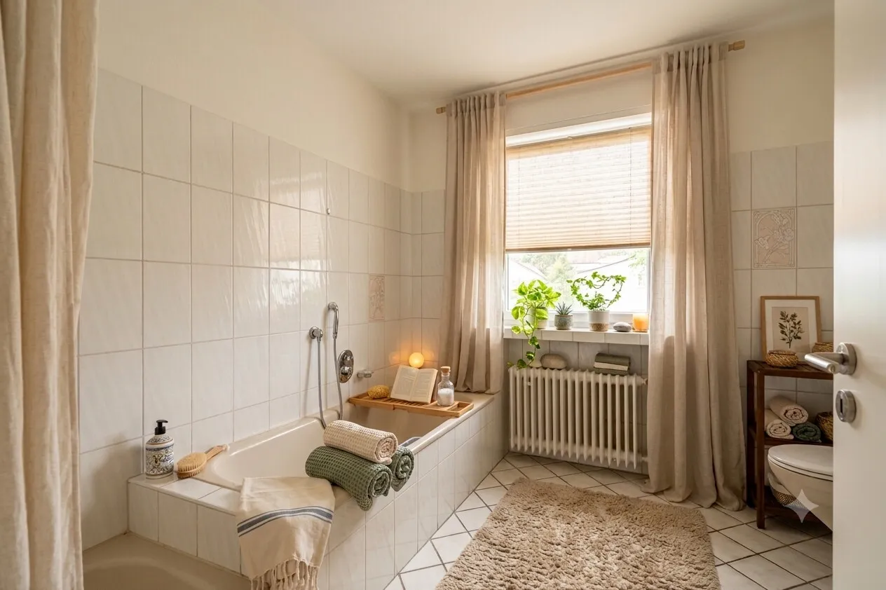 KI Tageslichbad mit Badewanne und Dusche