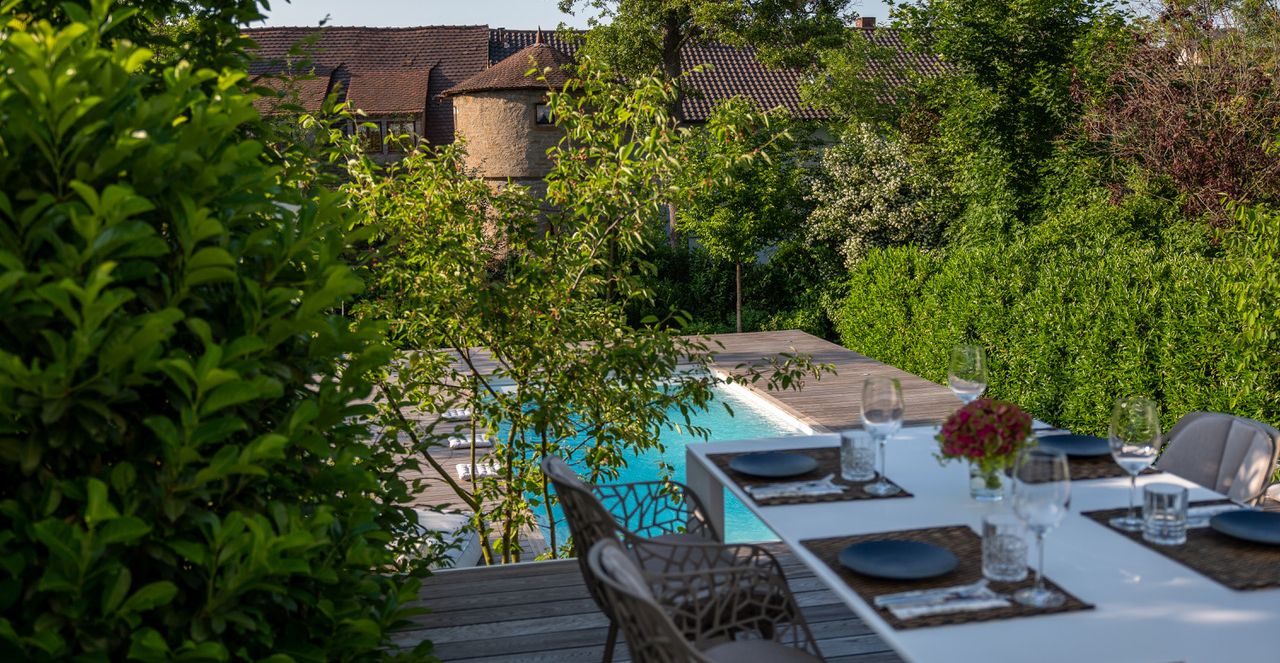 Blick zum Pool