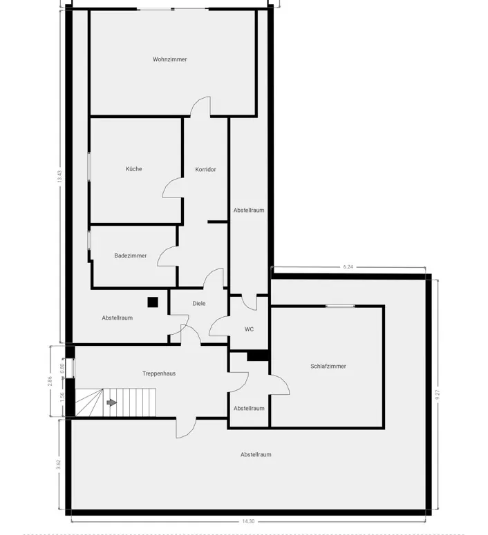 Grundriss Dschgeschoss