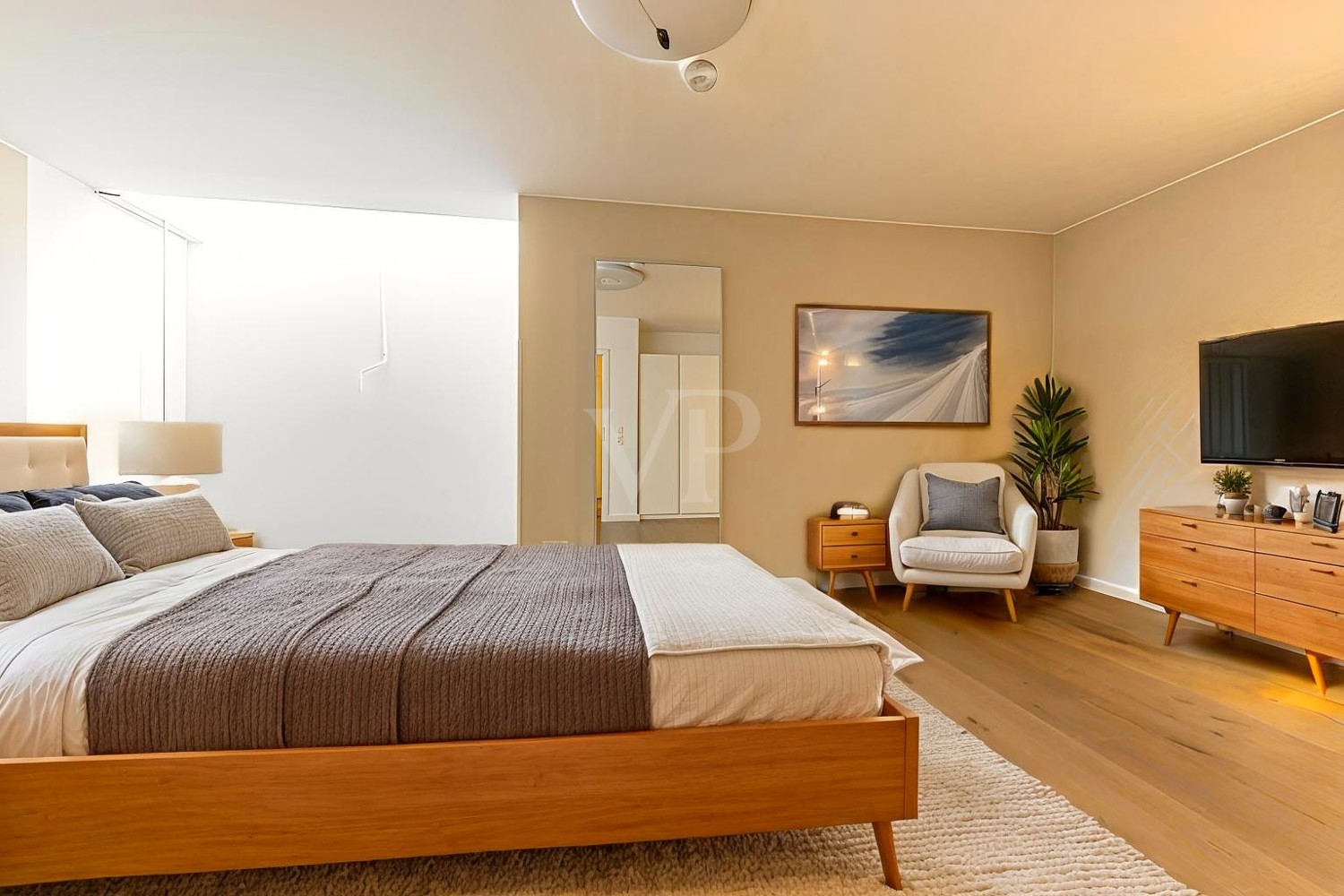 Schlafzimmer im Untergeschoss - Einrichtungsbeispiel