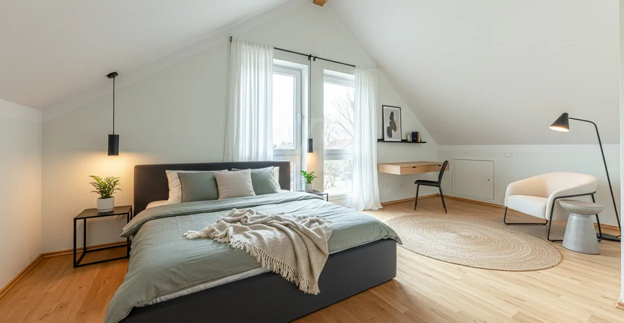 Elternschlafzimmer im DG - Einrichtungsbeispiel