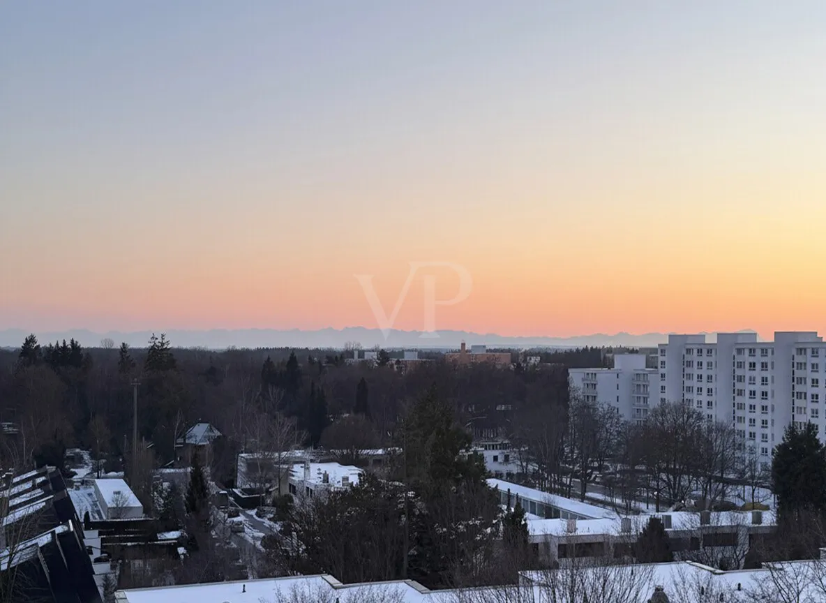Aussicht Südbalkon Abendrot
