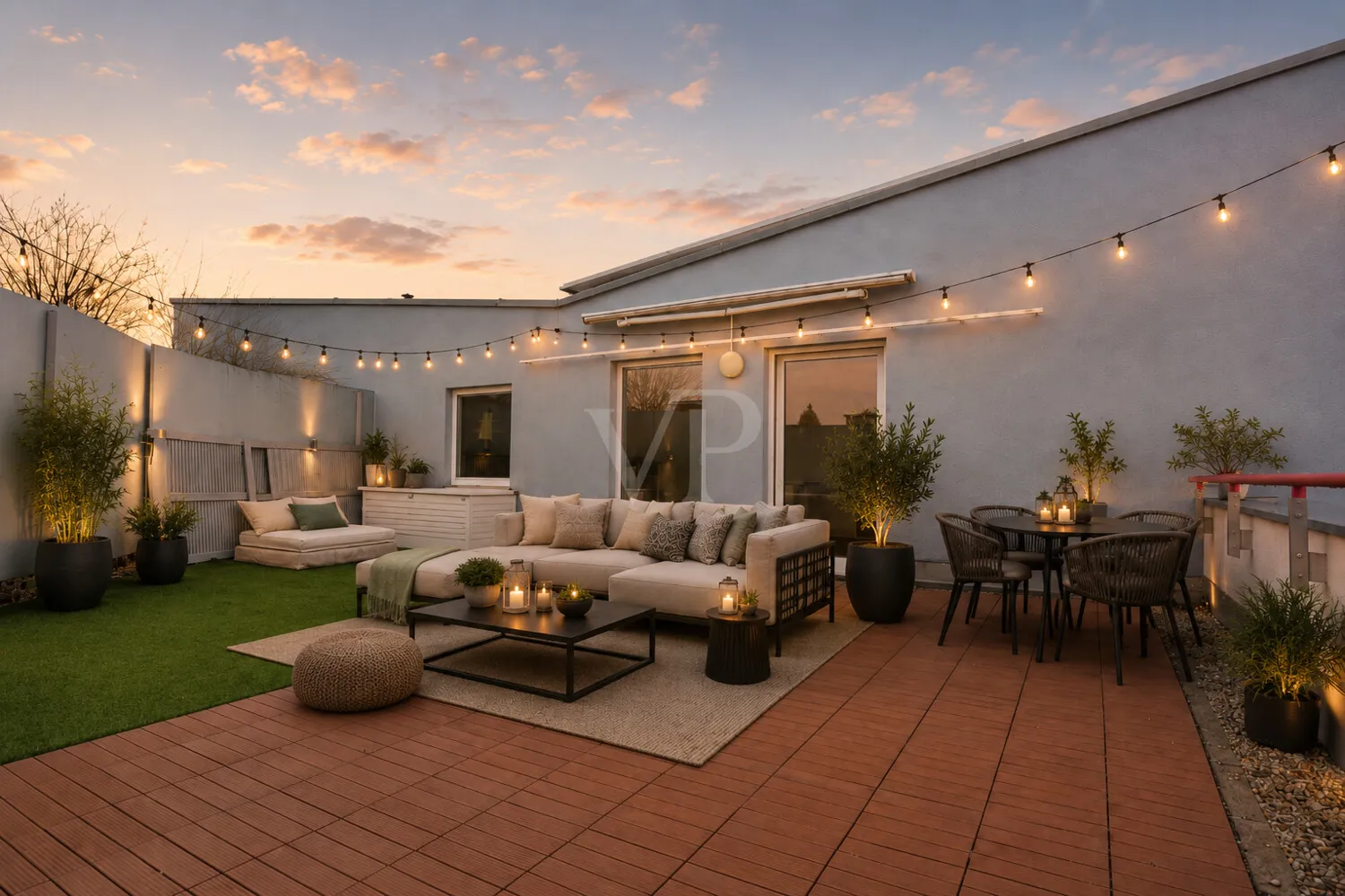 Dachterrasse - KI basiertes Einrichtungsbeispiel