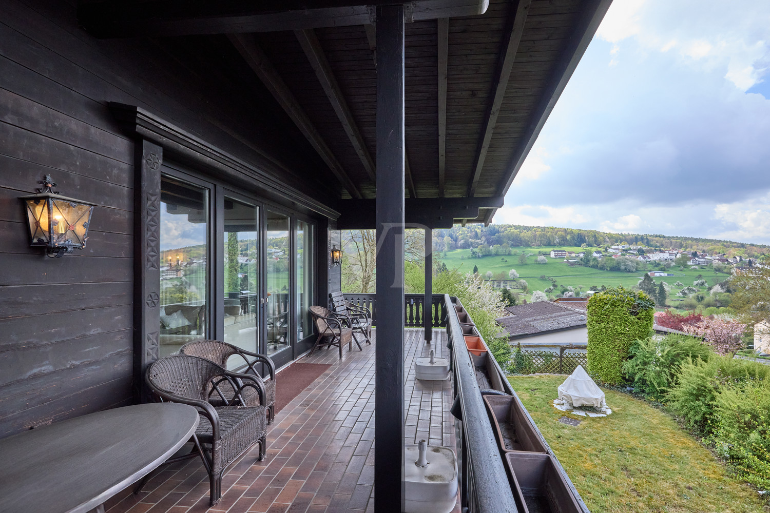 Ausblick Balkon Wohnzimmer