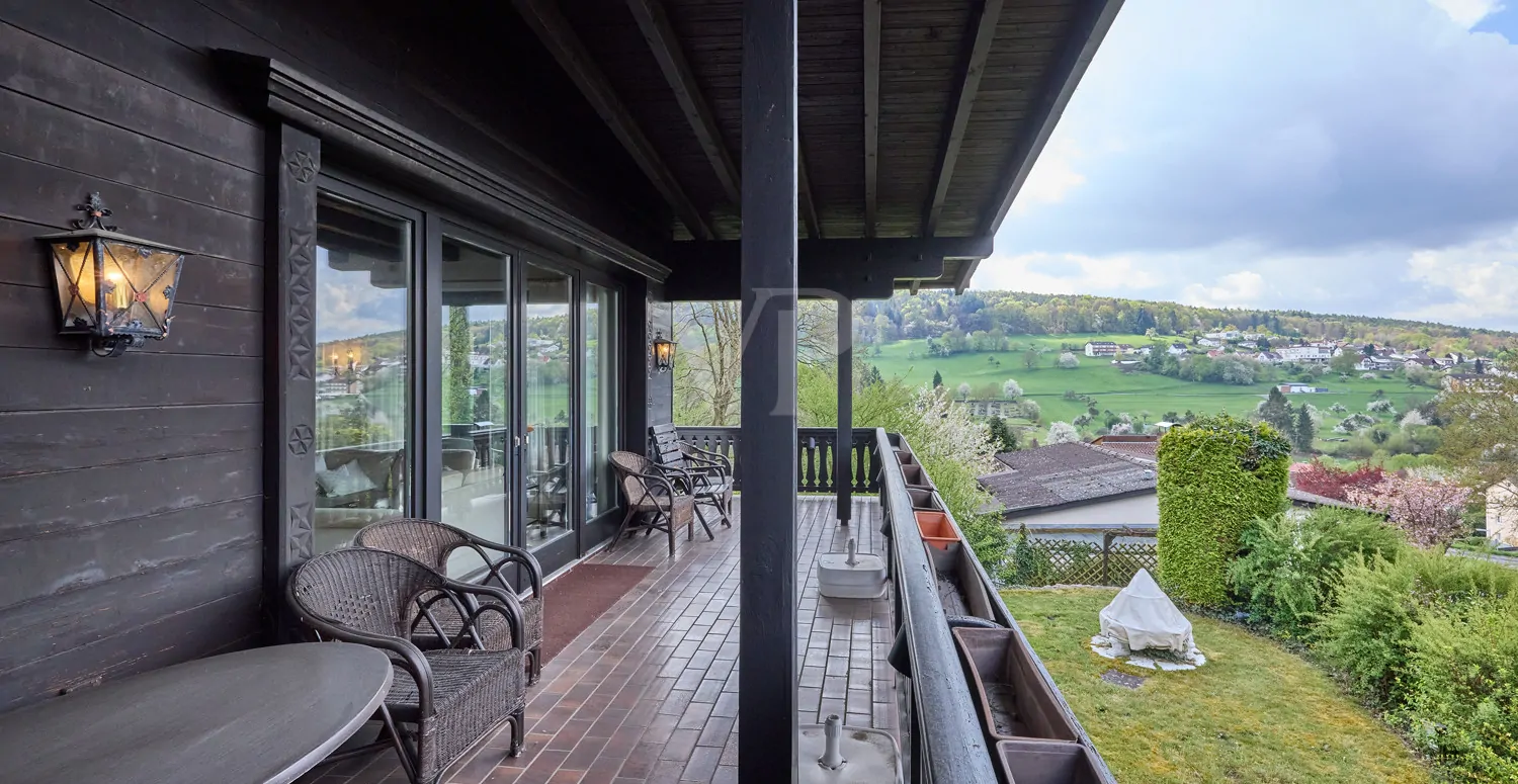 Ausblick Balkon Wohnzimmer