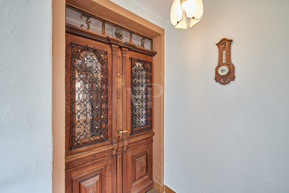 Handgefertigte Tür im Eingangsbereich