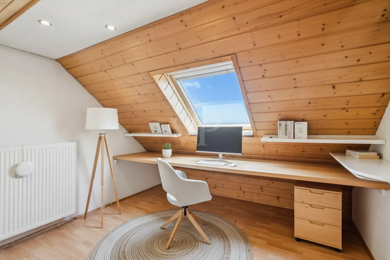 Arbeitszimmer Dachgeschoss KI-Visualisierung