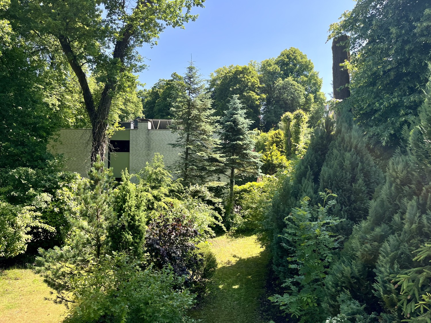 Ausblick vom sonnigen Balkon
