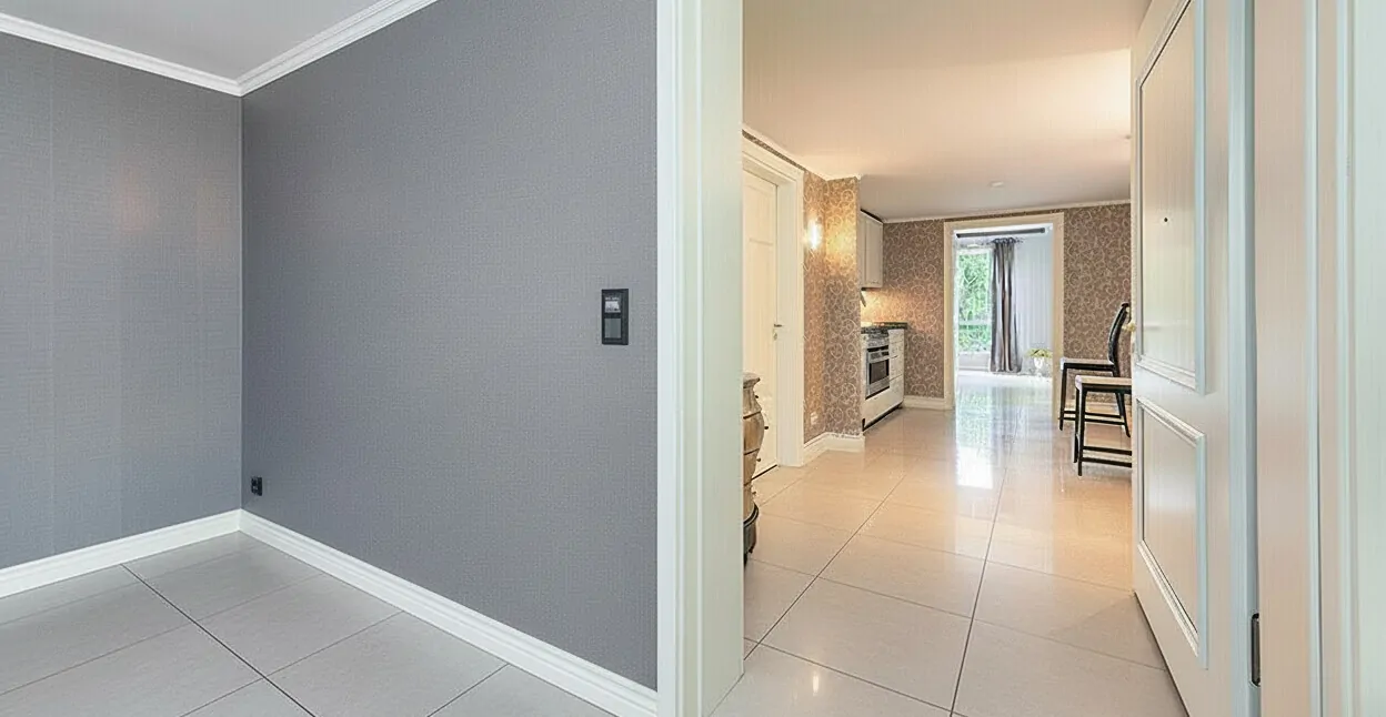 (KI) Entrée mit Blick in die kleinere Wohnung (KI)