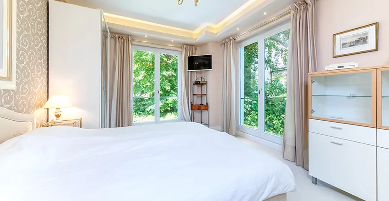 Schlafzimmer 2 in der kleineren Wohnung