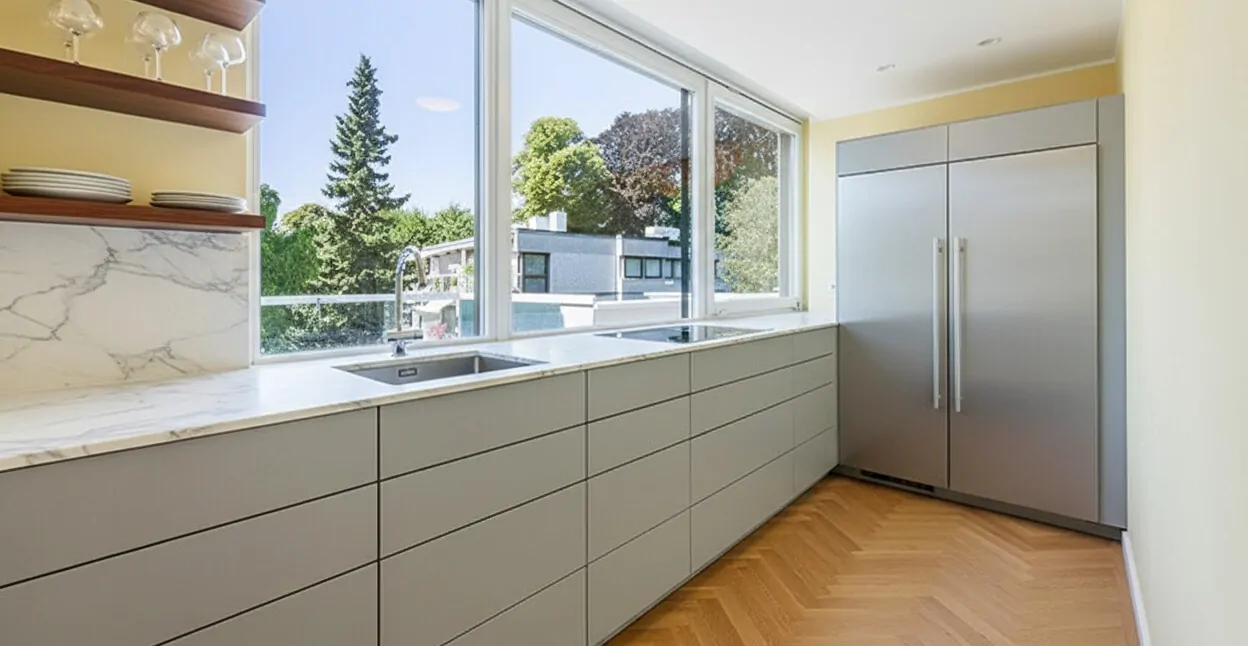 (KI) Pantry-Zeile im Staffelgeschoss (KI)