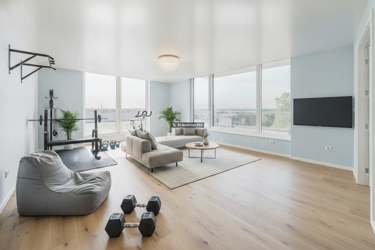 Fitness-/wohnwirtschaftlich genutzter Raum in der oberen Ebene mit Zugang zur Dachterrasse ...
