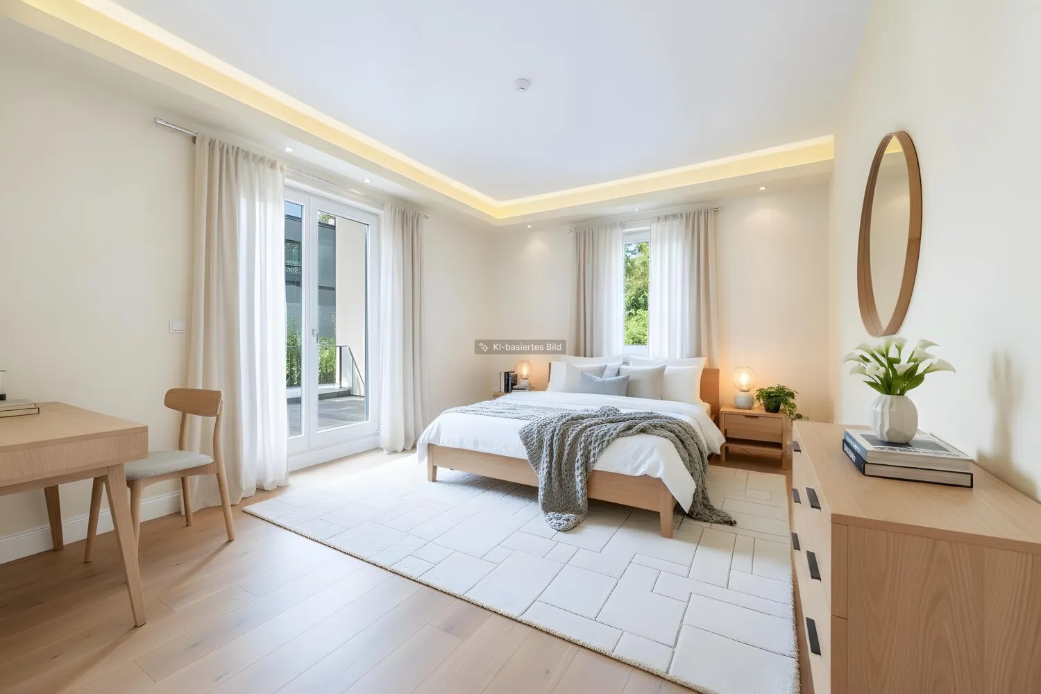Schlafzimmer 1 mit Zugang zum Westbalkon