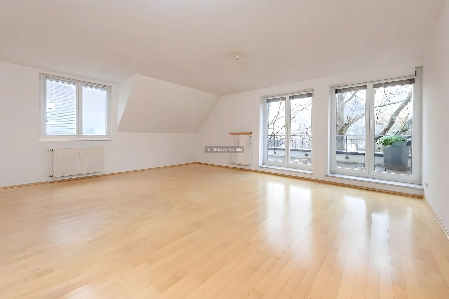 Wohn-/Esszimmer in leerem Zustand