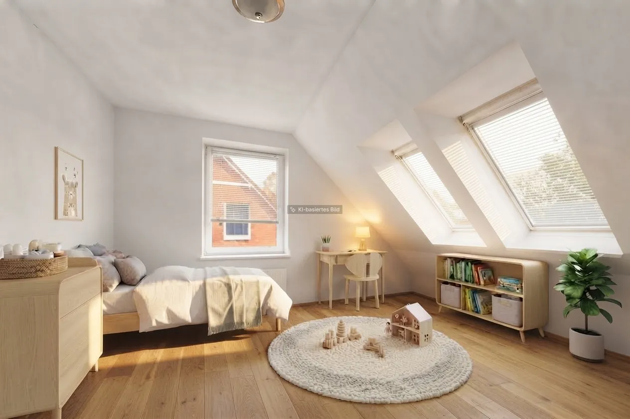 Einrichtungsvorschlag Kinderzimmer, könnte aber auch ein Gästezimmer werden