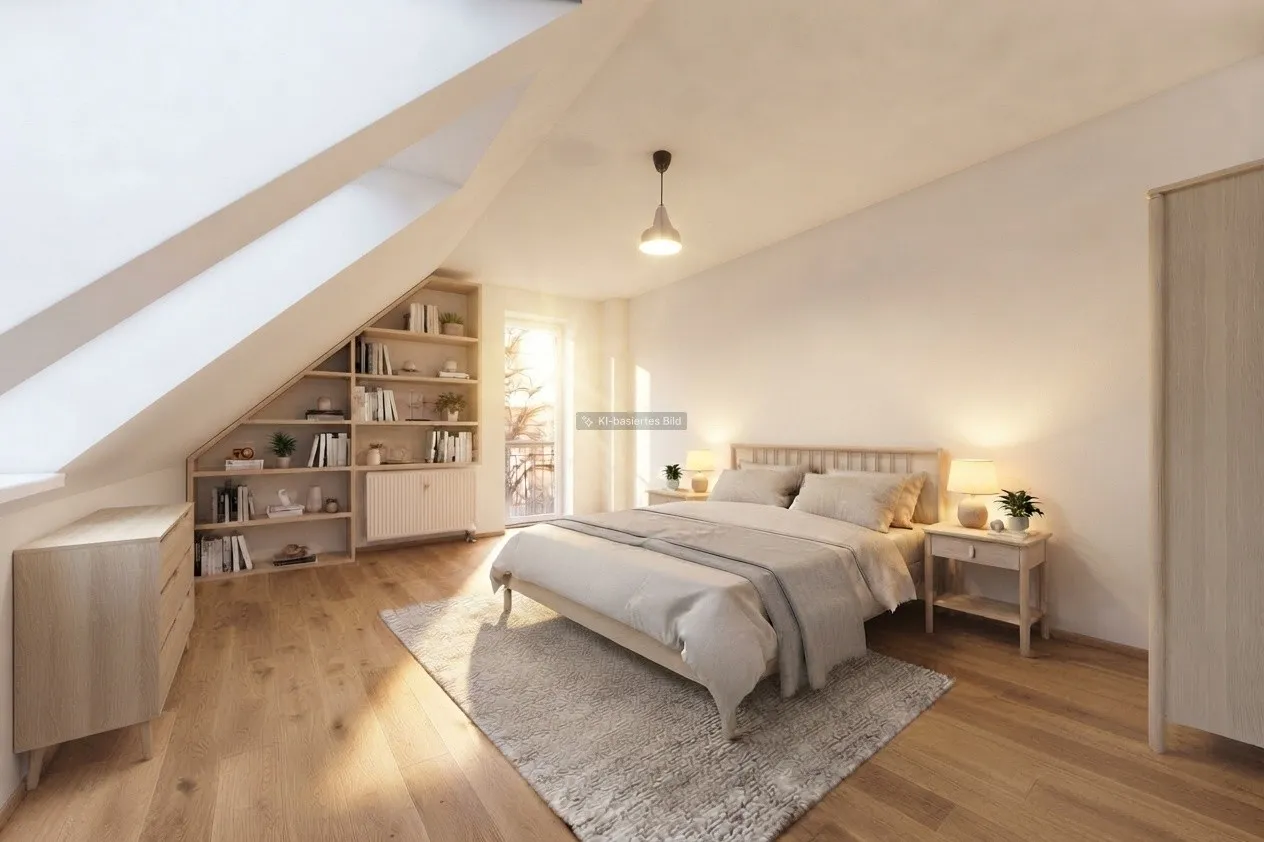 Einrichtungsvorschlag Schlafzimmer, könnte aber auch ein Arbeitszimmer werden