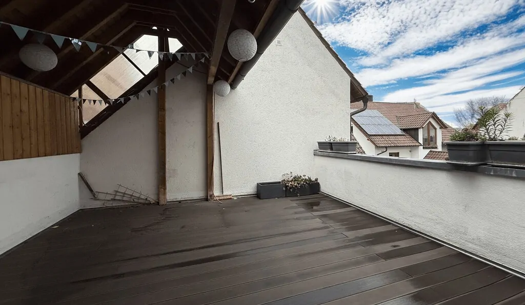 geschütze Dachterrasse