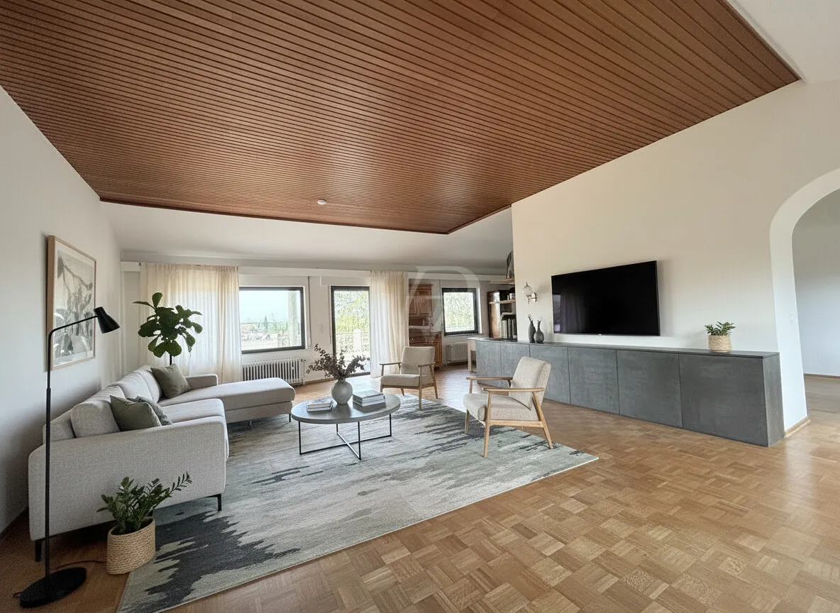 Wohnzimmer OG mit KI möbliert