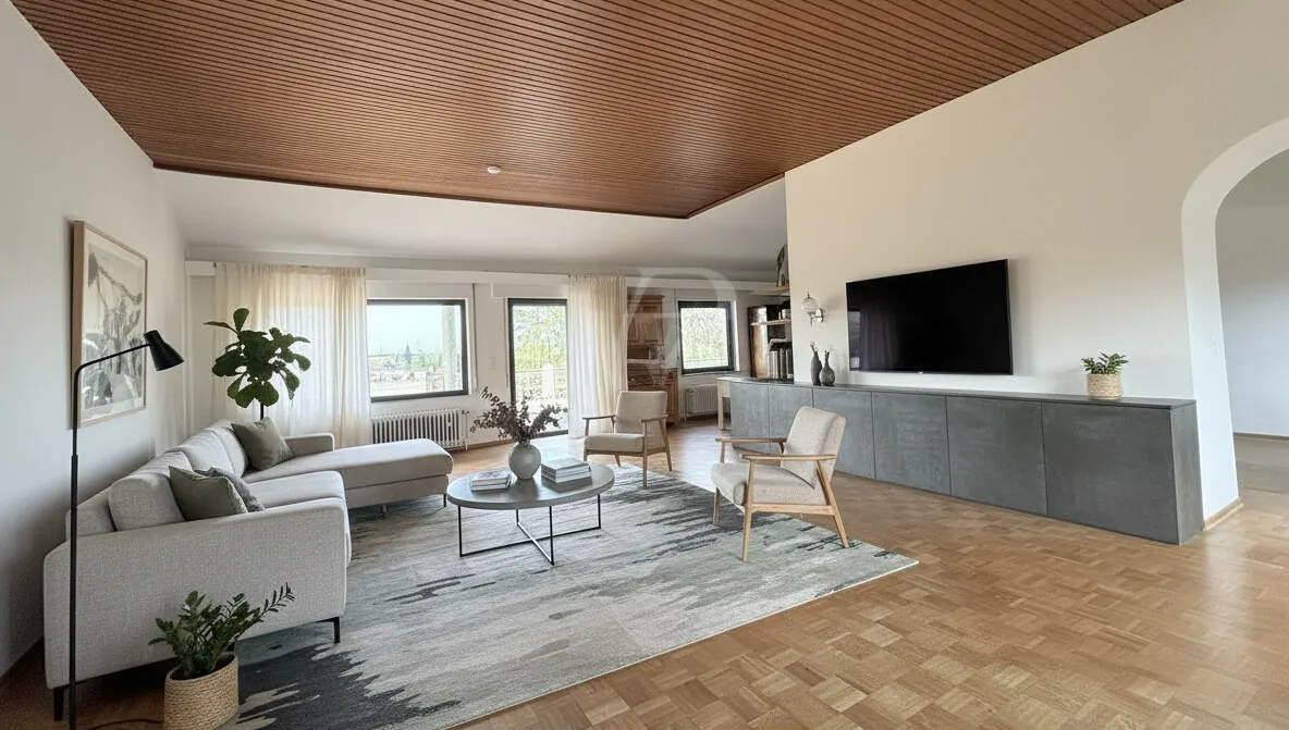 Wohnzimmer OG mit KI möbliert