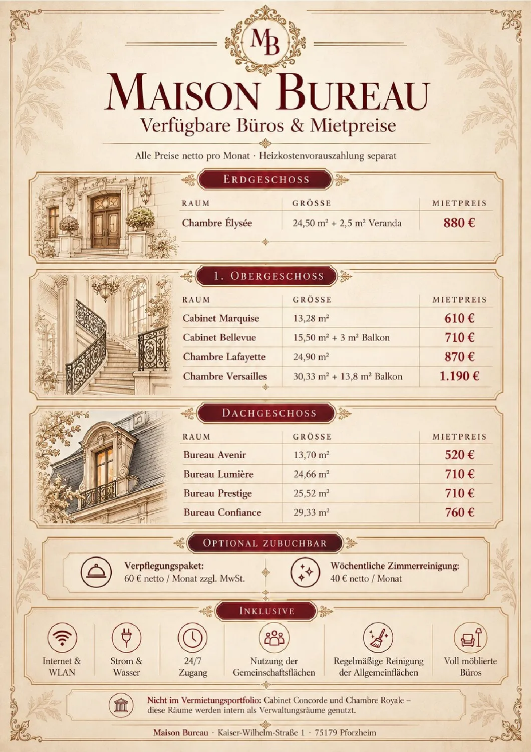 Mason Bureau: verfügbare Büros und Preise