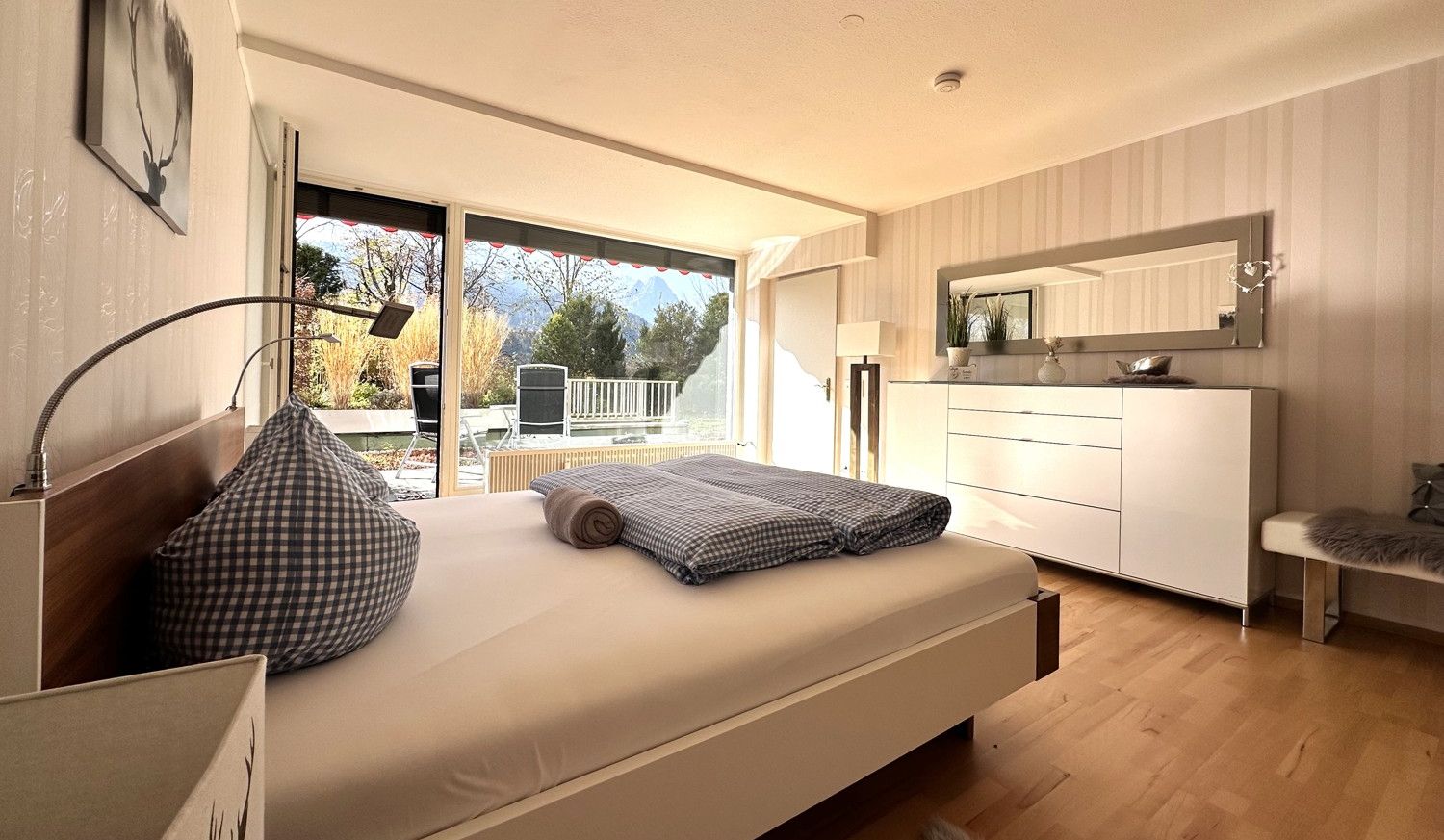 Bergblick vom Bett