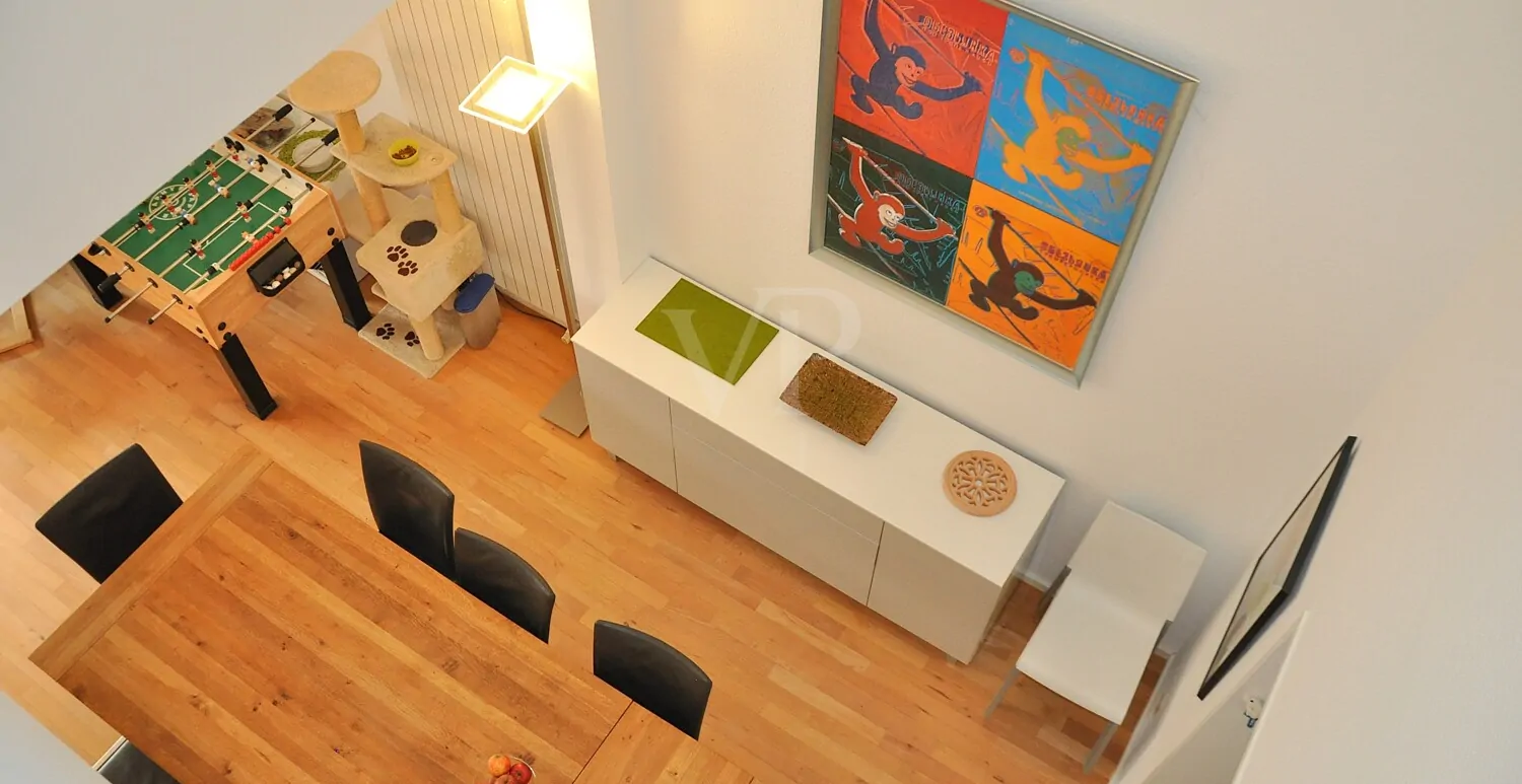 Blick vom OG zum Essbereich