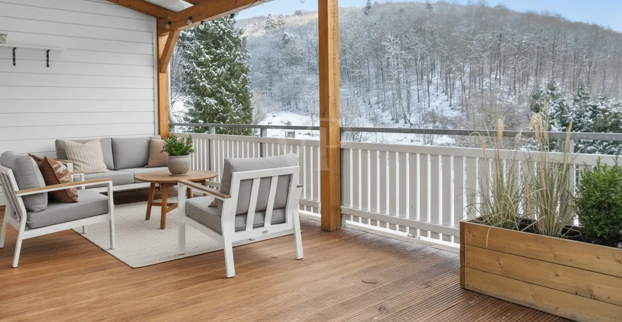 Terrasse Einrichtungsbeispiel (KI)