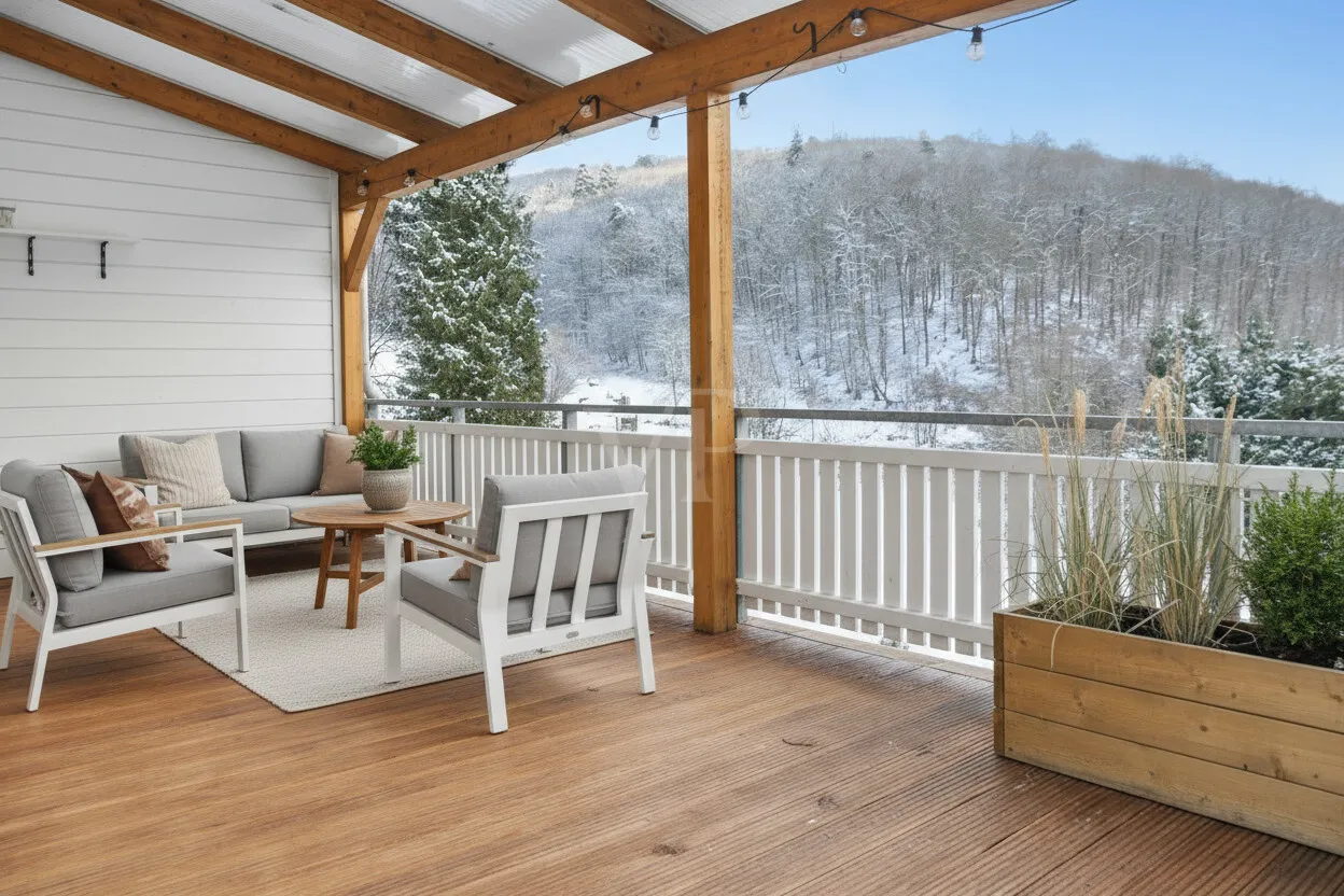 Terrasse Einrichtungsbeispiel (KI)